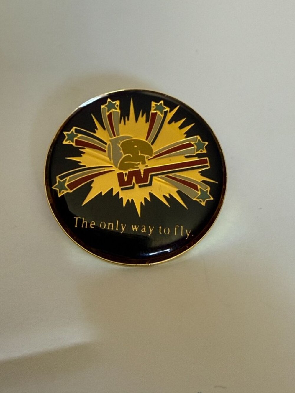 Vintage Western Airlines Wally Bird Pin The Only Way To Fly Enamel Lapel Tie Tac
